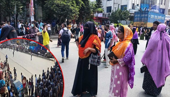 উত্তরায় আজও পোশাক শ্রমিকদের সড়ক অবরোধ
